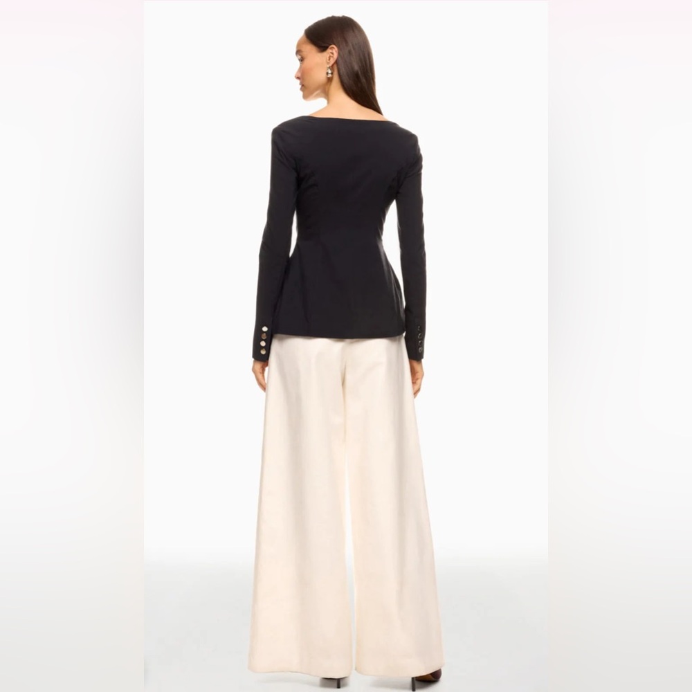 Boatneck Peplum Blazer in Black - Picture 9 of 10